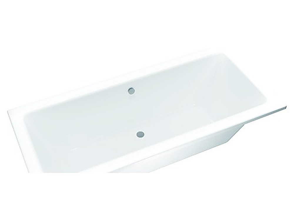 Inset acrylic bathtub with slim flat rim