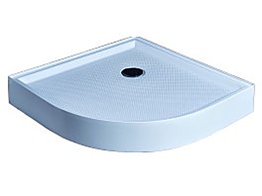 White acrylic shower tray in quadrant, neo-angle and square shapes &mdash; studio view on white background