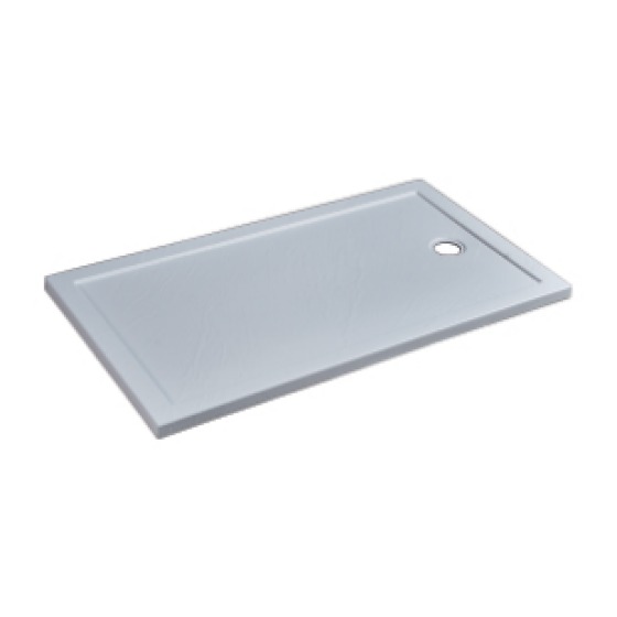 White acrylic shower tray in quadrant, neo-angle and square shapes &mdash; studio view on white background